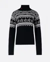 Perfect Moment Intarsia-knit Merino Wool Turtleneck In Black