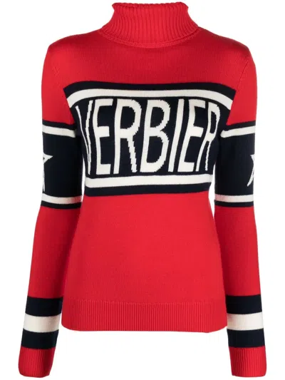 Perfect Moment Intarsia-knit Roll-neck Jumper In Red
