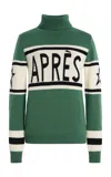 Perfect Moment Intarsia-knit Turtleneck Sweater In Green