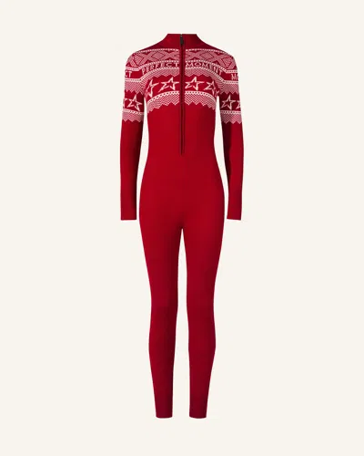 Perfect Moment Intarsia-knit Merino Wool Jumpsuit Xl In Black