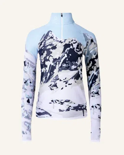 Perfect Moment Jacquard Base Layer Top In Blue