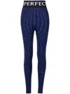 Perfect Moment Twisted Houndstooth Jacquard Legging In Blue