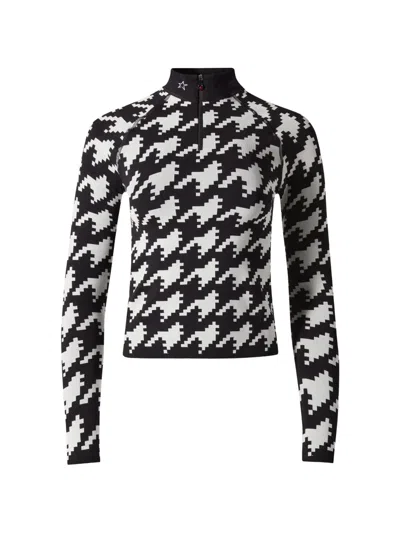 Perfect Moment Jacquard-base-layer Top In Black