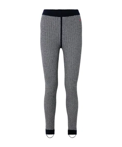 Perfect Moment Jazzy Ribbed Striped Wool And Cashmere-blend Leggings In Gray