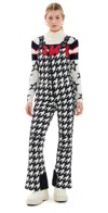 Perfect Moment Jg Bib Ski Pants Black And White Houndstooth In Black And White Houndstooth