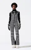 Perfect Moment Isola Houndstooth Ski Salopettes In Black,white