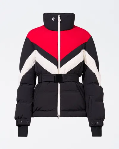 Perfect Moment Jg Down Parka Jacket Xl In Black-red