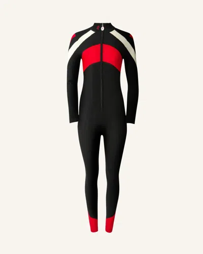Perfect Moment Jg Merino Wool Jumpsuit S In Red-black