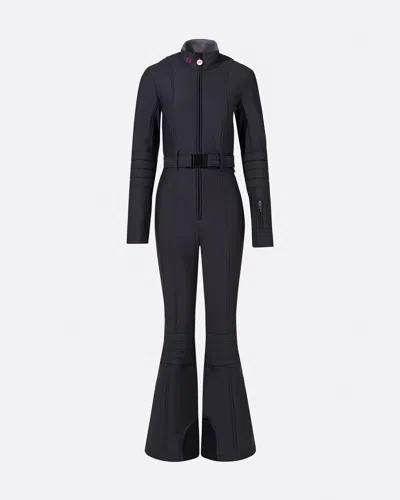 Perfect Moment Belted Star-detail Ski Suit In Black