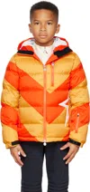 Perfect Moment Kids Orange & Yellow Super Mojo Down Jacket In Chevron Canary Yello