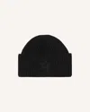 Perfect Moment Knitted Ribbed Star Beanie Onesize In Black