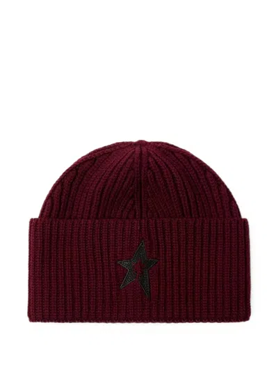 Perfect Moment Knitted-wool Ribbed Star Beanie In Red