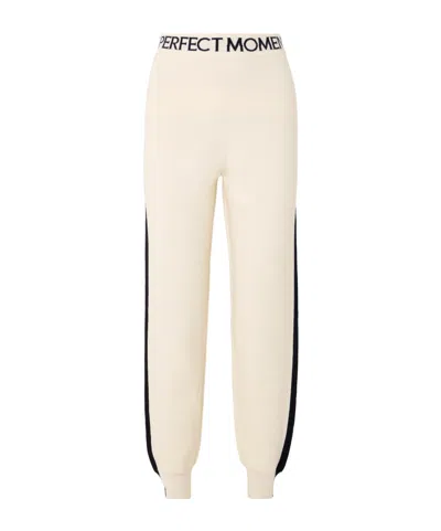 Perfect Moment La Tour Intarsia Wool-blend Tapered Track Pants In Neutral