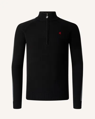 Perfect Moment La Tour Merino Wool Half-zip S In Black