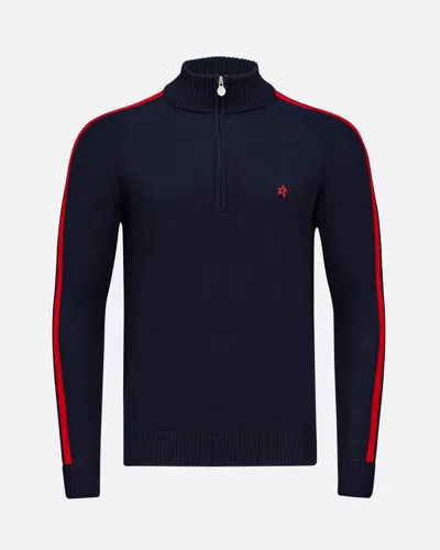 Perfect Moment La Tour Merino Wool Half-zip In Navy