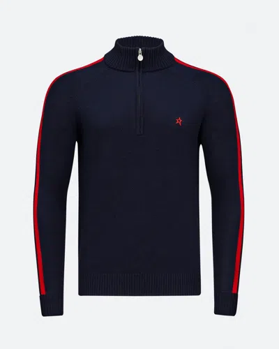 Perfect Moment La Tour Merino Wool Half-zip Xl In Navy