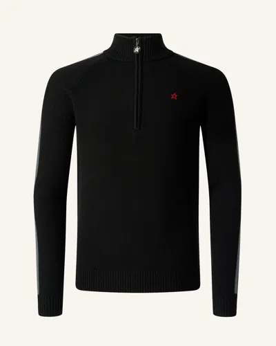 Perfect Moment La Tour Merino Wool Half-zip Xxl In Black
