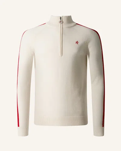 Perfect Moment La Tour Merino Wool Half-zip Xxl In Snow-white