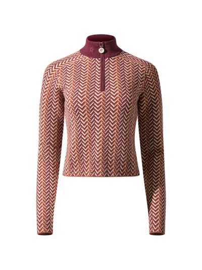 Perfect Moment La Tour Merino-wool 1/4-zip Sweater In Multi