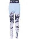 Perfect Moment Landscape Print Jacquard Legging Xs In Blue