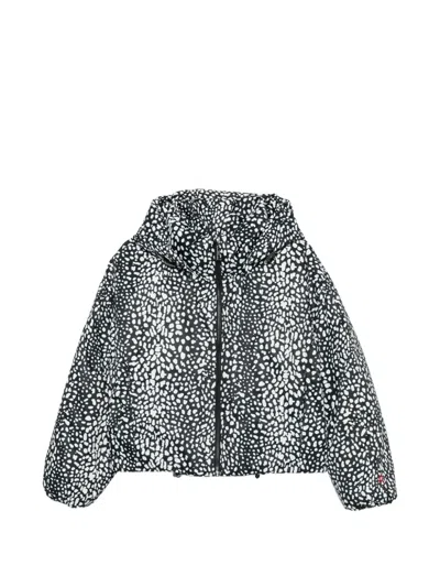 Perfect Moment Leopard-print Bubble Ski Jacket In Blue