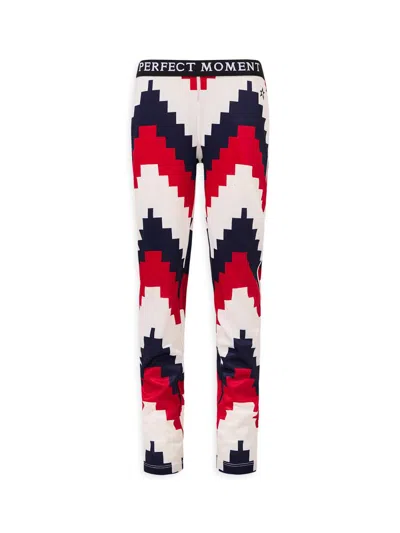 Perfect Moment Little Kid's & Kid's Chevron Thermal Joggers In Blue