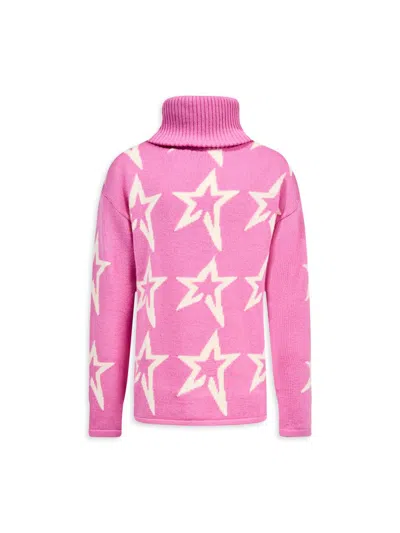 Perfect Moment Little Kid's & Kid's Star Dust Turtleneck Sweater In Pink