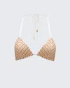 Perfect Moment Llonga Striped Triangle Bikini Top In Orange