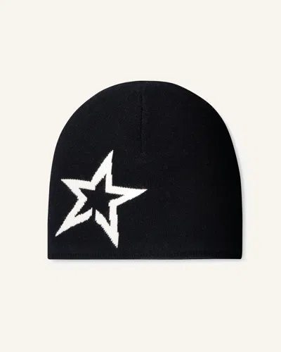 Perfect Moment Logo Star Merino Wool Beanie Onesize In Black