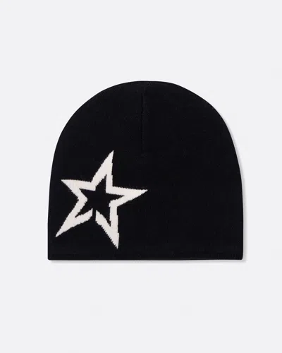 Perfect Moment Womens Jet Black Star-logo Merino-wool Beanie Hat