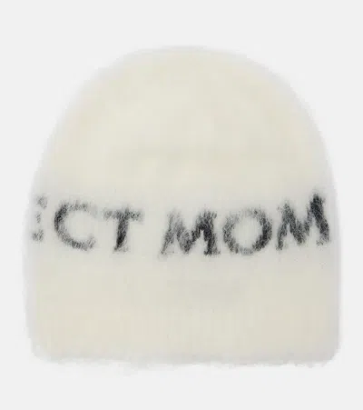 Perfect Moment 3d Logo-intarsia Brushed Mohair-blend Beanie In White