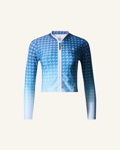 Perfect Moment Long Sleeve Houndstooth Rash Guard Top Xl