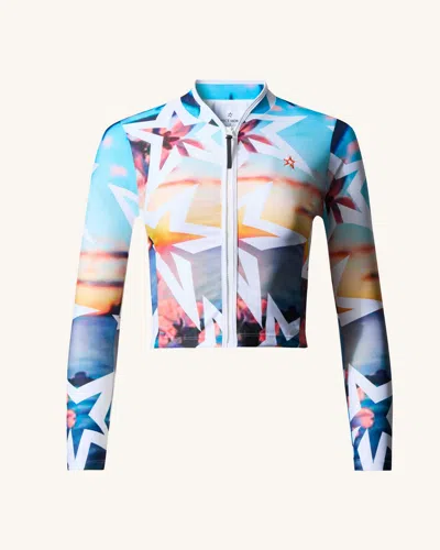Perfect Moment Long Sleeve Rash Guard Top In Ibiza-print