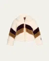 Perfect Moment Luna Reversible Shearling Jacket In Antique White