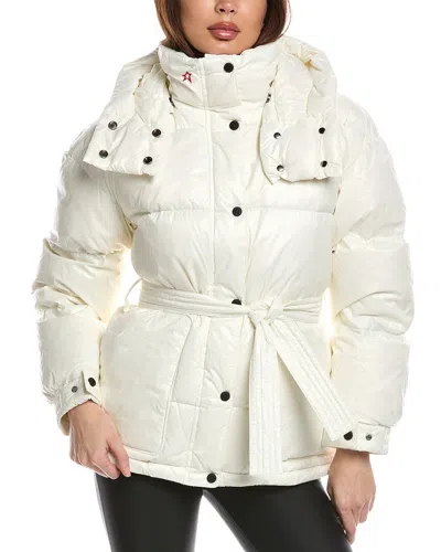 Perfect Moment Maya Quilted Hooded Down Ski Jacket In Neutral