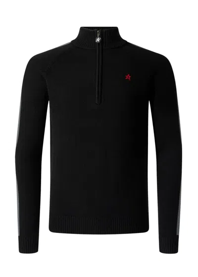 Perfect Moment Men's La Tour Quarter-zip Sweater In Black