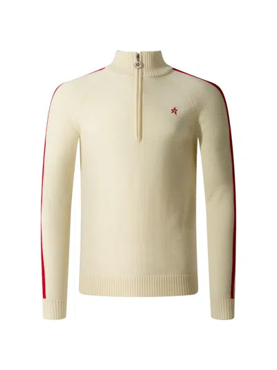 Perfect Moment Men's La Tour Quarter-zip Sweater In White