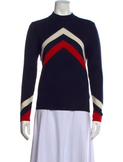 Pre-owned Perfect Moment Merino Wool Colorblock Pattern Sweater In Black