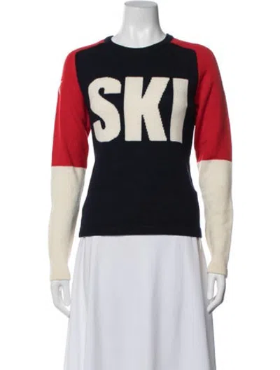 Pre-owned Perfect Moment Merino Wool Colorblock Pattern Sweater In Multicolor