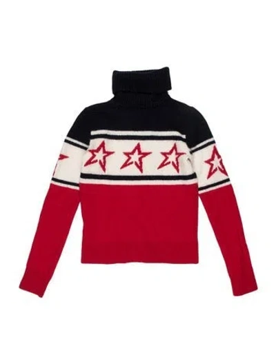Pre-owned Perfect Moment Merino Wool Colorblock Pattern Sweater In Red