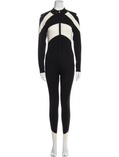 Pre-owned Perfect Moment Merino Wool Crew Neck Jumpsuit In Black