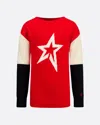 Perfect Moment Merino Wool Crewneck Sweater Y8 In Red