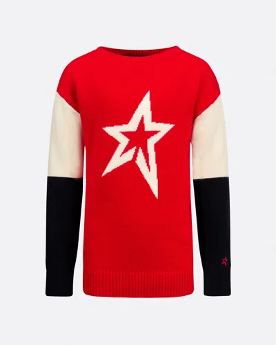 Perfect Moment Merino Wool Crewneck Sweater Y8 In Red