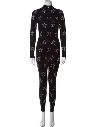 Pre-owned Perfect Moment Merino Wool Graphic Print Ski Suit In Black/metallic
