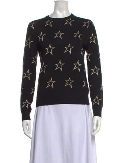 Pre-owned Perfect Moment Merino Wool Graphic Print Sweater In Black