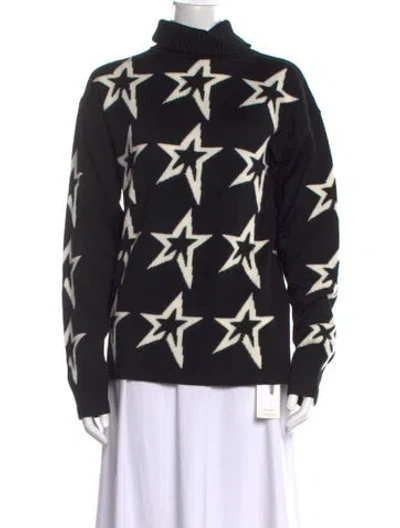 Pre-owned Perfect Moment Merino Wool Graphic Print Sweater In Black
