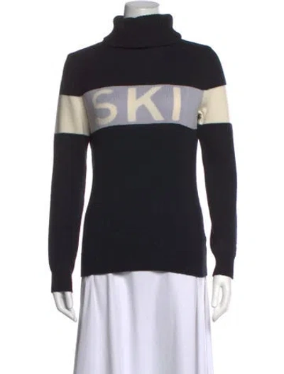 Pre-owned Perfect Moment Merino Wool Graphic Print Sweater In Black