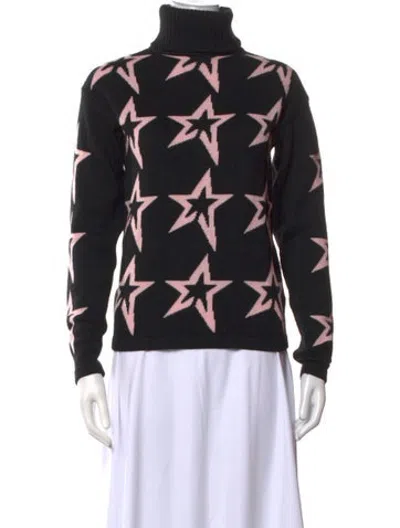 Pre-owned Perfect Moment Merino Wool Graphic Print Sweater In Black