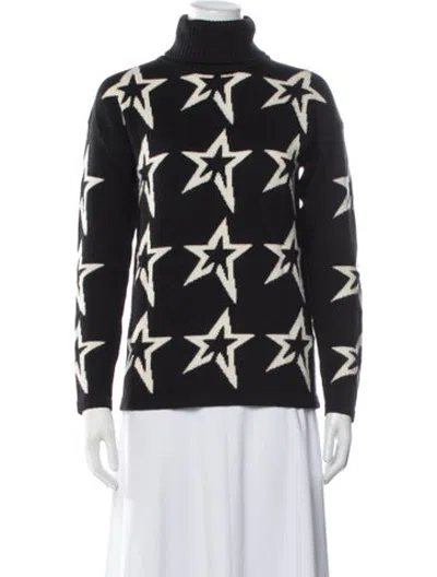 Pre-owned Perfect Moment Merino Wool Graphic Print Sweater In Black