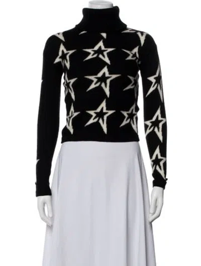 Pre-owned Perfect Moment Merino Wool Graphic Print Sweater In Blue